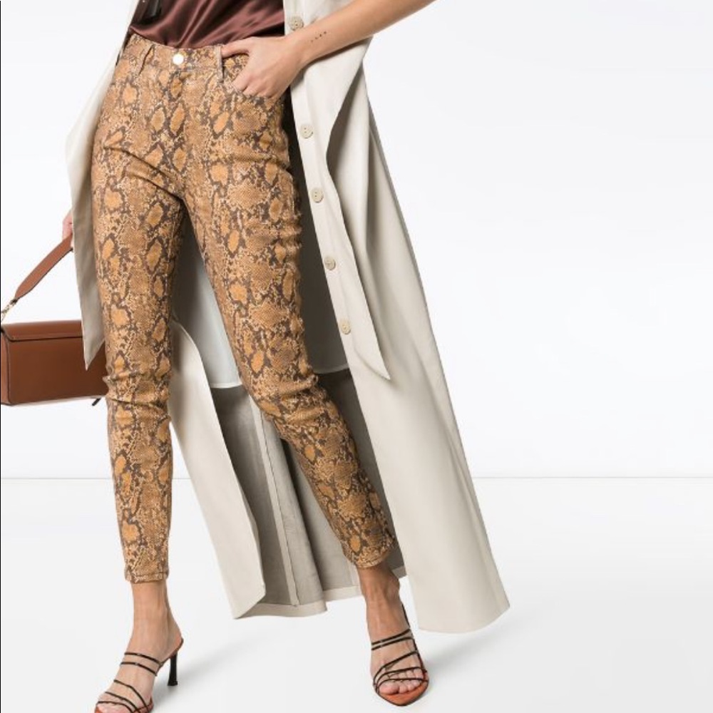 Frame snake print le high skinny crop